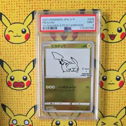 PSA 9 Yu Nagaba Pikachu Promo 208/S-P 2021 Japanese Pokemon Card Game - Image 1