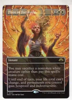 MTG Modern Horizons 3 Rare Card #321 Flare of Fortitude (Borderless) - Image 1