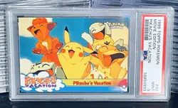 Pokemon Topps 1999 Movie Edition Pikachu Squirtle Card #42 PSA 9 MINT LOW POP - Image 1