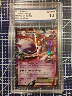 2015 POKEMON XY MEWTWO EX 62/162 Gem Mint 10 BREAKTHROUGH Holo Ultra Rare - Image 1