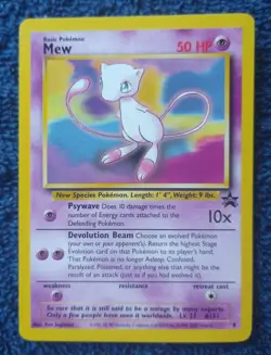 Pokemon TCG: Black Star Promo Mew #8 (Non Holo) 2000 WotC (Authentic) - Image 1