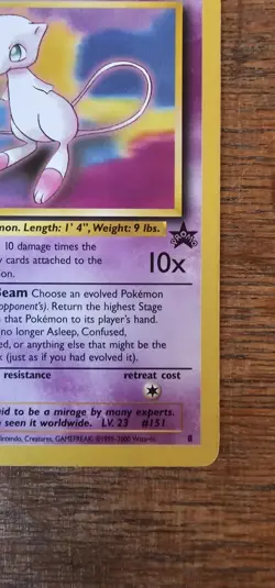 Mew Black Star Promo Card Number 8 TCG Pokemon Card 1999 WOTC Vintage Rare - Image 4