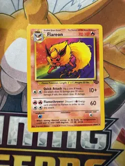 Pokemon TCG Jungle Flareon Unlimited Card 19/64 Rare Non-Holo, Vintage - LP MP - Image 1