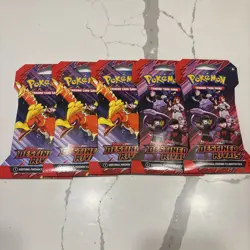 Pokemon TCG Destined Rivals Sleeved Booster Pack Scarlet Violet Lot of 5 Sealed - Image 1