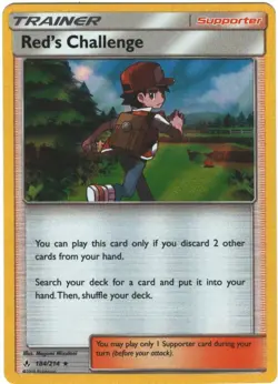Red's Challenge 184/214 Unbroken Bonds Holo Holo Rare Pokemon TCG - Image 1