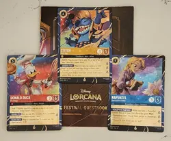 Disney Lorcana Magical Places Stitch Rapunzel Donald Duck EPCOT Promo Cards Set - Image 1