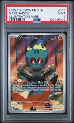 2025 POKEMON MEG EN-MEGA EVOLUTION ILLUSTRATION RARE #146 MARSHADOW PSA 9 - Image 1