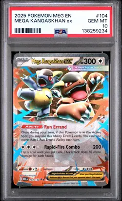 2025 POKEMON MEG EN-MEGA EVOLUTION #104 MEGA KANGASKHAN EX PSA 10 - Image 1