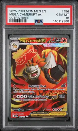 2025 POKEMON MEG EN-MEGA EVOLUTION ULTRA RARE #156 MEGA CAMERUPT EX PSA 10 - Image 1