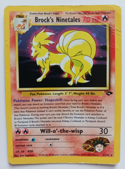 Brock's Ninetales Pokemon Card Holo WOTC 3/132 Gym Challenge Rare Vintage HP - Image 1