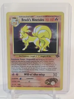 Pokemon Card - Gym Challenge Brock's Ninetales 3/132 Holo Rare Vintage WOTC - Image 1