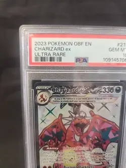 2023 POKEMON OBF EN-OBSIDIAN FLAMES ULTRA RARE #215 CHARIZARD EX PSA 10 - Image 2