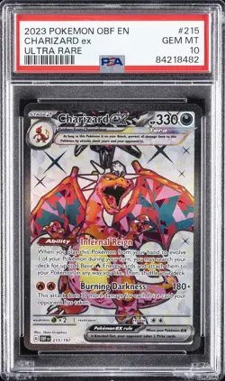 2023 POKEMON OBF EN-OBSIDIAN FLAMES ULTRA RARE #215 CHARIZARD EX PSA 10 - Image 1