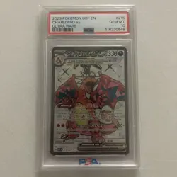 PSA 10 2023 POKEMON OBF EN-OBSIDIAN FLAMES ULTRA RARE CHARIZARD ex #215 Graded - Image 1