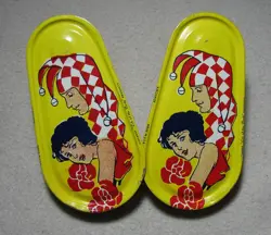 Lot of 2 VTG Antique Tin Kirchhof Noise Makers Life of the Party Flapper Girl - Image 1