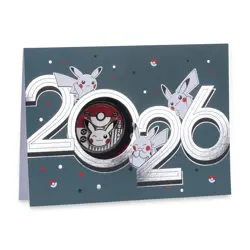 Pokemon Center Original Pikachu Happy New Year 2026 Pin & Greeting Card Set - Image 2