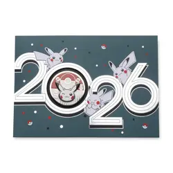 Pokemon Center Original Pikachu Happy New Year 2026 Pin & Greeting Card Set - Image 3