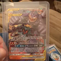 Pokemon TCG Marshadow & Machamp GX Holo Card 82/214 Sm-Unbroken Bonds - Image 1