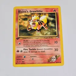 Pokemon TCG Blaine's Growlithe Gym Heroes 1st Edition Uncommon 35/132 WOTC 2000 - Image 1