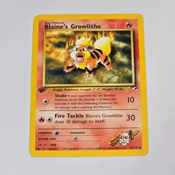 Pokemon TCG Blaine's Growlithe Gym Heroes 1st Edition Uncommon 35/132 WOTC 2000 - Image 1