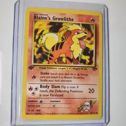 Pokemon TCG Blaine's Growlithe Gym Heroes 62/132 First Edition - Image 1