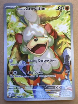 Pokemon TCG - S&V - Twilight Masquerade - Hisuian Growlithe 181/167 - IR - NM - Image 1