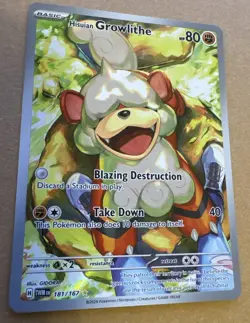 Pokemon TCG - S&V - Twilight Masquerade - Hisuian Growlithe 181/167 - IR - NM - Image 3