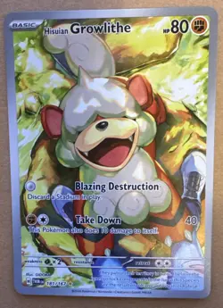 Pokemon TCG - S&V - Twilight Masquerade - Hisuian Growlithe 181/167 - IR - NM - Image 5