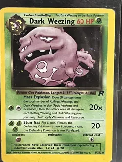 1999 Dark Weezing Holo 14/82 Team Rocket Pokemon TCG Cards Vintage - Image 1