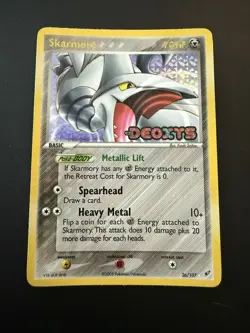 Pokemon TCG EX Deoxys Skarmory 26/107 Stamped Reverse Holo Card NM - Image 1