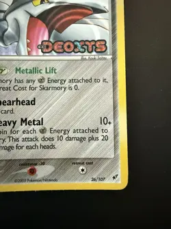 Pokemon TCG EX Deoxys Skarmory 26/107 Stamped Reverse Holo Card NM - Image 2