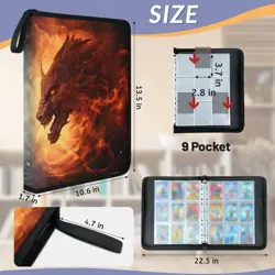 Card Binder 9-Pocket - 900 Pockets Card Holder Album with 50 Removable Sleeve... - Image 2