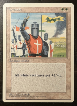 1995 Magic The Gathering Fourth Ed. Lot of 4 Cards MP-NM Cruisade, Mahamoti +2 - Image 3
