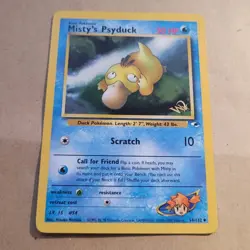VINTAGE POKEMON PROMO CARD - GOLD W STAMPED - MISTY'S PSYDUCK 54/132 - RARE NM - Image 1