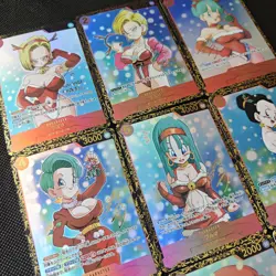 9×Dragon Ball Doujin Card Christmas Series New Goddess Stroy Waifu Custom Holo - Image 3