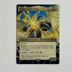 MTG altered art hand painted Magic the Gathering Kykar, Wind’s Fury, Angry Bird! - Image 1