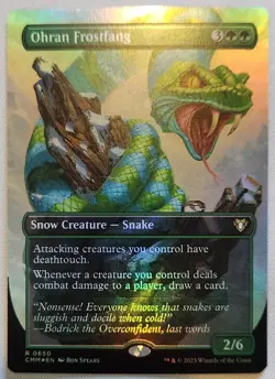 MTG Magic [x1] Ohran Frostfang [x1] Borderless Extended FOIL Commander M/NM - Image 1