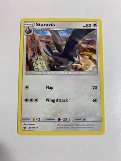 Pokemon TCG 82/111 Staravia Stage 1 Uncommon Crimson Invasion Very Good Cond - Image 1