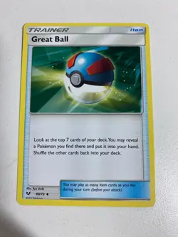 Pokemon TCG 60/73 Great Ball Trainer Uncommon Shining Legends Excellent Cond. - Image 1
