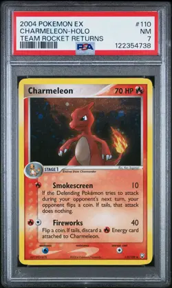 2004 POKEMON EX TEAM ROCKET RETURNS #110 CHARMELEON-HOLO PSA 7 - Image 1