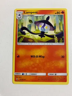 Pokemon TCG 12/145 Lampent Stage 1 Uncommon Guardians Rising Very Good Condition - Image 1