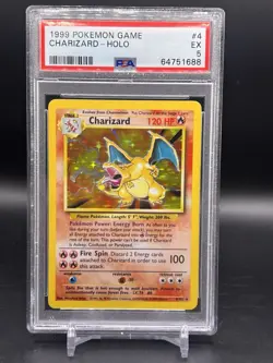 1999 Pokemon Base Set Unlimited Charizard 4/102 Holo Rare PSA 5 EX English WOTC - Image 1