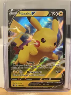 Pokemon TCG - Pikachu V - Sword & Shield Black Star Promo SWSH061 Full Art Holo - Image 1