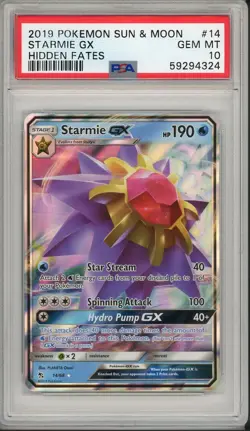 2019 Pokemon Sun & Moon Hidden Fates Starmie GX #14 PSA 10 - Image 1