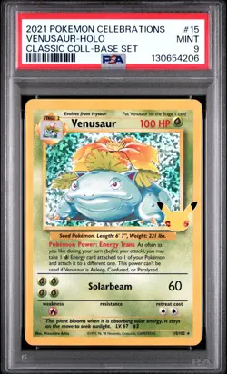 2021 Pokemon Celebrations - Classic Coll - Venusaur - Holo - 15/102 - PSA 9 - Image 1