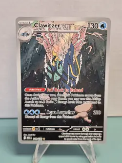 Pokemon TCG Clawitzer 141/132 ME01: Mega Evolution Illustration Rare Holo NM - Image 1