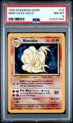 NINETALES 1999 Pokemon Base Holo #12 - PSA 8 -489 - Image 1