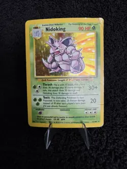 Nidoking 11/102 - Holo Rare - Base Set - Pokemon TCG - 1999 WOTC - Damaged - Image 1