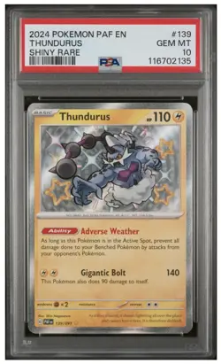 2024 POKEMON PAF EN-PALDEAN FATES SHINY RARE #139 THUNDURUS PSA 10 - Image 1
