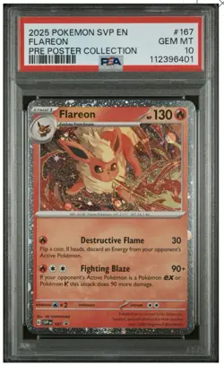 Pokemon Promo Prismatic Evolutions Poster Collection #167 Flareon Holo PSA 10 - Image 1